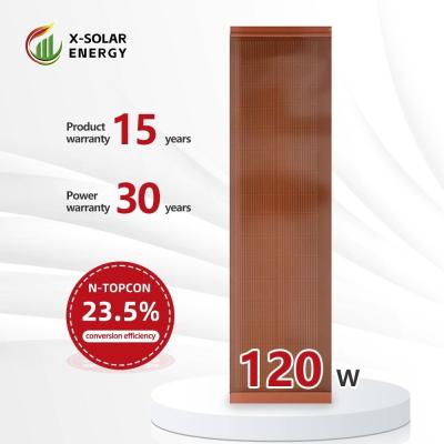 China Orange Double Glass Flat Solar Tile Modules 120W Solar Panels Max Fuse Current 25A for sale