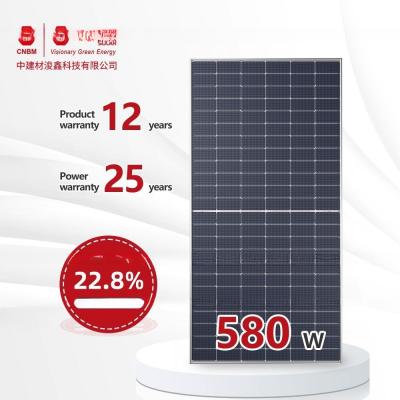 China Dual Glass Soft Mono Solar Panel Max Power 580W Topcon Solar Module for sale