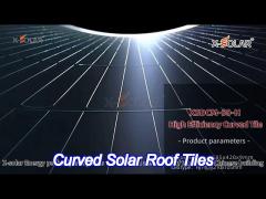 green curved solar roof tiles bipv solar photovoltaic roof tiles 50w