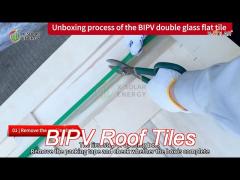 optimum operating current 12.89a 120w double glass tough bipv solar module flat tile max. system vol
