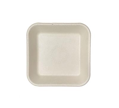 China Best Sales 2023 Disposable Tray 4D Bagasse Disposable Price Thermal Degradation Take Away Lunch Meat Tray for sale