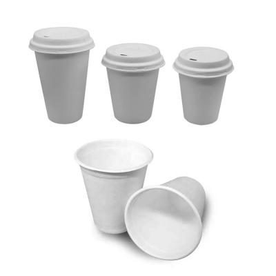 China 12oz Bagasse Coffee Mug Sustainable Eco Friendly Disposable Compostable Coffee Cup Bagasse Coffee Mug and Lid for sale