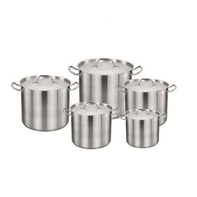 China Sustainable Commercial Good Quality Tall Body Stainless Steel Stock Pot Non Stick Cookware Stainless Steel Stockpot for sale