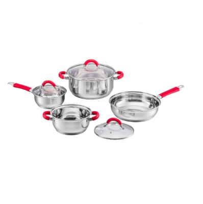 China Sustainable Good Price New Product Kitchen Utensils Set Cookware 7Pcs Stainless Steel Pot Set Cookware for sale