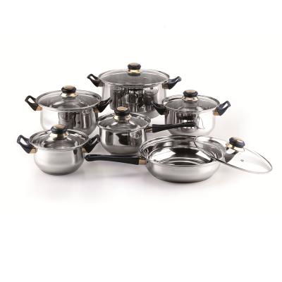 China CLASSIC New Design Good Quality Wholesale 12Pcs Cookware Set Kitchen Accessories Set Stainless Steel Cookware for sale