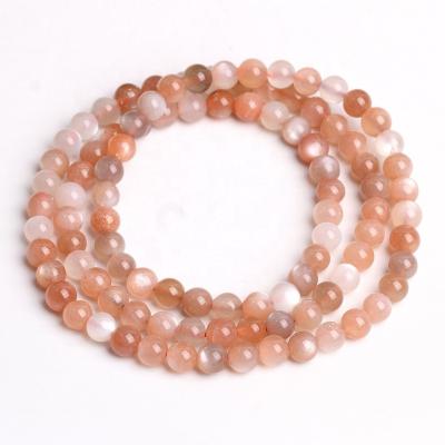 China Polished Beads Strand Hot Sale 8MM Natural Small Round Jade Colored Moonlight Beads for sale