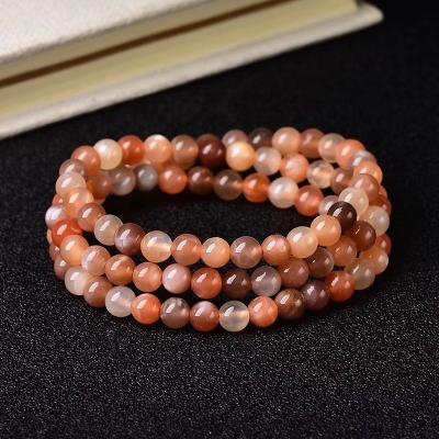 China Bracelet Necklace Round Natural Moonlight Bright Colorful Stone Beads For Jewelry Making for sale