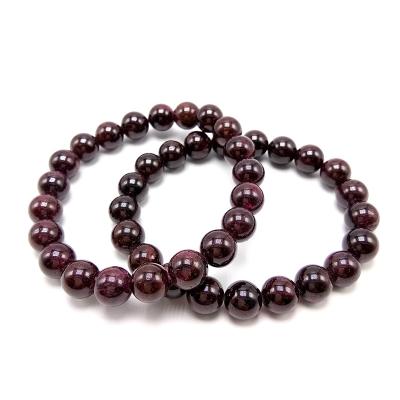 China Polished Beads Strand Garnet 8MM Natural Stone Beads Loose Gemstones For Jewelry Making Natural Gemstone Bracelet for sale