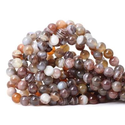 China Polished Beads Strand Gray Botswana Agate 8MM Jade Loose Beads Jewelery Gemstone Bead Best Selling Gemstone for sale