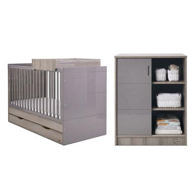 China Eco - Friendly Materials Factory Price OEM And ODM Accepted Wooden Baby Cribs With Drawer for sale