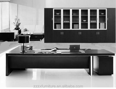 China PANEL popular officeroom chief furniture executive desk for business furniture large worktop with sideboard and bookcase for sale