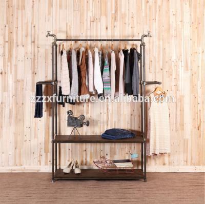 China Eco-friendly Store Material Wooden Retail Wholesale Clothing Store Display Racks Fit Shelves for sale