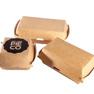 China Biodegradable Disposable Fast Food Custom Logo Hamburger Packing Box Wall Takeout Double Paper Boxes For Wholesale for sale