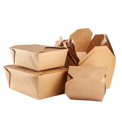 China Factory price high quality biodegradable brown burger box fold burger fast food packaging paper big for take out for sale