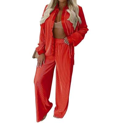 China European and American women's clothing 2021 65%Cotton+35%Polyester fall and pants long-sleeved casual loose gaiters winter jacket two-piece suit for sale