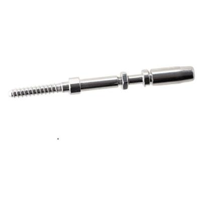 China Modern Stainless Steel Lag Fittings 316 Wire Rope Swageless Tensioner Balustrade Cable Screw Terminal 1/8