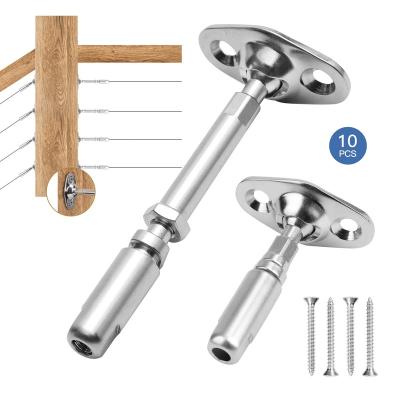 China Modern Bi-Directional 45 Degree Swageless Rail System Wire Rope Fittings 316 Stainless Steel Railing Turnbuckle Adjustable Cable for sale