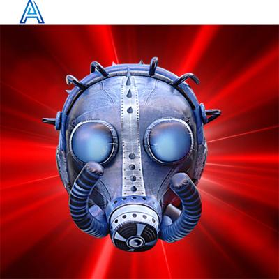 China Advertising& toy club bar bar customize oxford giant LED light decoration inflatable huge gas mask for stage property tool model for sale