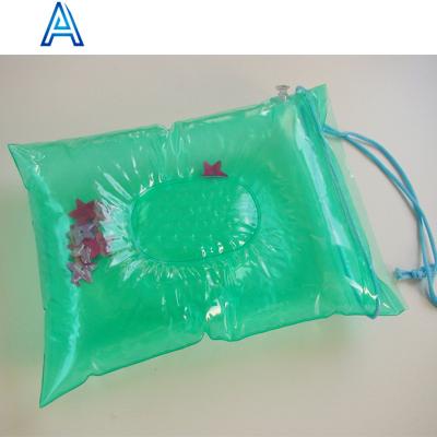 China Advertising& toy factory high quality durable pvc beach pillow inflatable bag for carry bag handle shopping bag customizable for sale