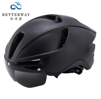 China EPS+PC 2021mountain bike, electric scooter, adult helmet, LED warning light, magnetic suction windproof lens for sale