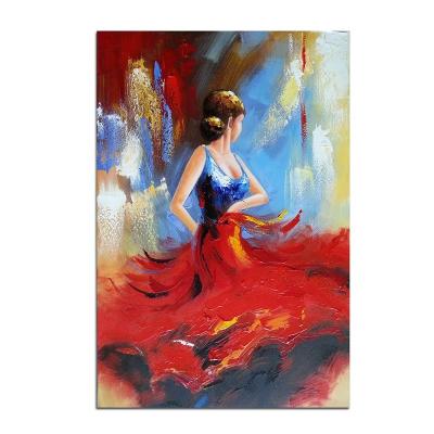 China Modern Classical Abstract Flamenco Woman Spanish Dancer Canvas Art Oil Painting For Bedroom for sale