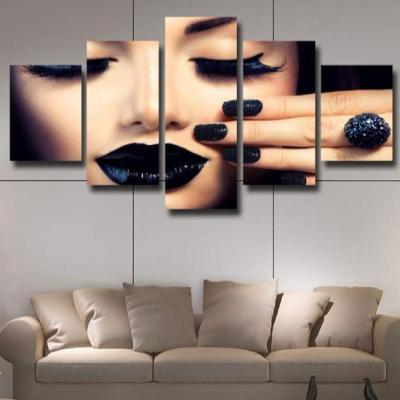 China Modern Art Nails Picture Frame Manicure and Pedicure Wall Decor Canvas Prints Artwork for Makeup Area Bedroom Bathroom Studio Salon for sale