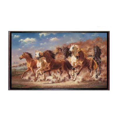 China 100% Handmade Chinese Horses Animal Oil Painting Modern Working Wall Arts for sale