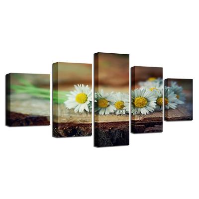 China Amazon Flower 5 Panel Modern Wholesale Wall Art Custom Canvas Print for sale