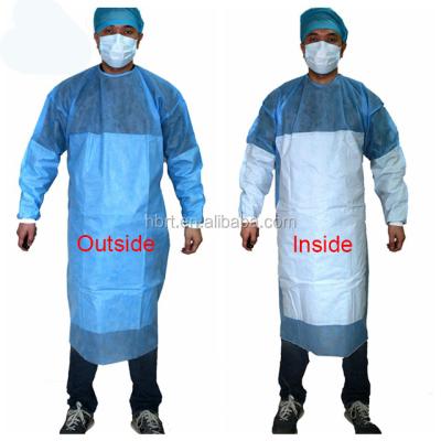 China Knitted Cuffs Reinforced Surgical Gown Hospital Clothes Hubei MEDIUNION Disposable Waterproof Hospital Uniforms for sale