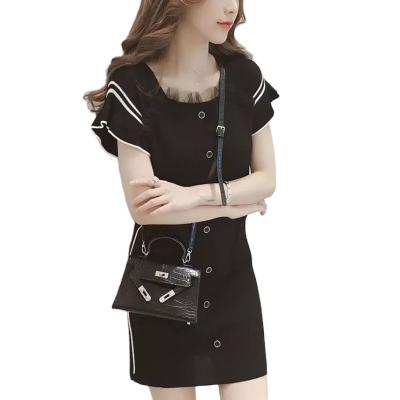 China Anti-wrinkle Women's Sweater Dress Summer New 2022 Knit Frosted Short Sleeve Dress for sale