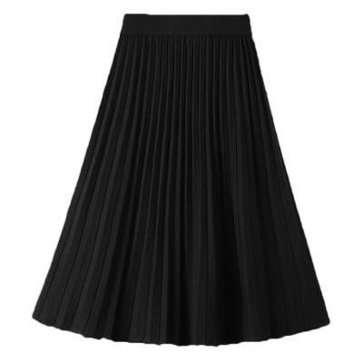 China 2022 New Women's A-line Skirt Commuter Breathable Knitted Skirt Long High-waisted Thickened Skirt for sale