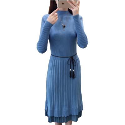 China Pleated Lace Dress New Professional Casual Anti-wrinkle Design Fashion Collar Sweater Top for sale