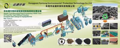 China Recycle waste and plastic tires decomposed by heat in YUNTONG brand waste tire recycling plant waste tire gasoline and oil shredder/bread rubber recycling plant for sale