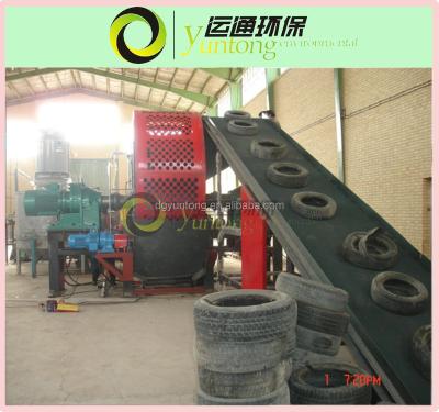 China Recycle Ground Rubber Waste Tires With Steel And Fiber Separated YUNTONG Brand Eco Friendly Waste Tire Recycling Rubber Powder Making Machine With PLC Control System for sale