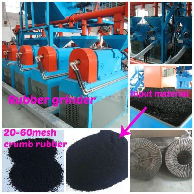 China Scrap Tires Recycling Powder Rubber Crumb Rubber Grinding Machine With Anti-abration Special Rubber Discs 100kg -150kg Powder/Hour for sale