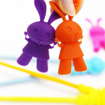 China Cartoon Rabit Shaped Silicone Helper Chopstick Head for Kid Training for sale