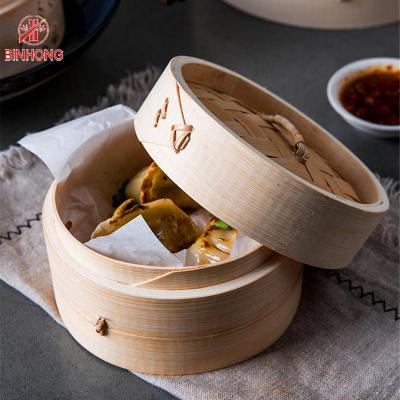 China Mini Bamboo Dim Sum Food-Stoombootmand 10cm 30cm met douaneembleem Te koop