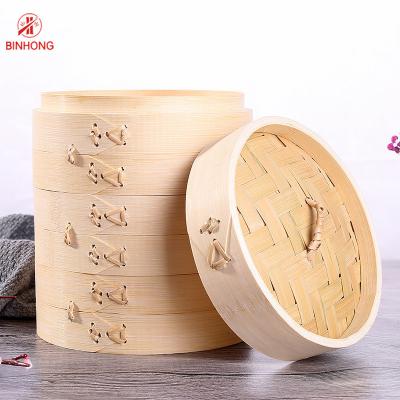 China Mini Natural Bamboo Food Steamer voor van het Vleesvissen van Rijstgroenten de Bollen Dim Sum Te koop