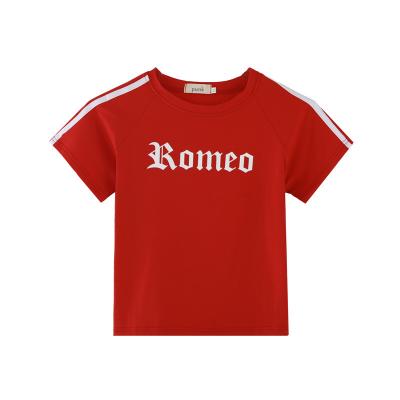 China Anti-wrinkle Personalized Design Custom Streetwear t shirt  Printing Blank Crop Top T-shirt For Girls for sale