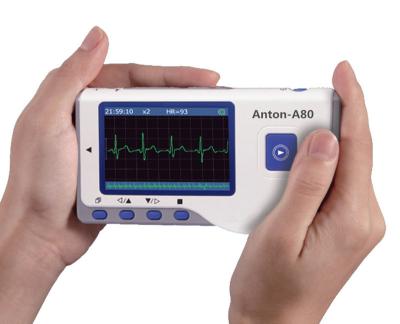 China Anton-A80 ECG easy monitor holter ecg monitor mobile ecg to monitor 125*70*21.5mm for sale