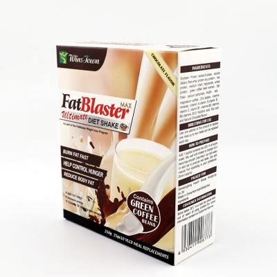 China Private Label Low Fat Maker Fat Blaster Diet Shake Instant Coffee For Weight Loss Slimming Green Coffee Chocolate Flavor for sale