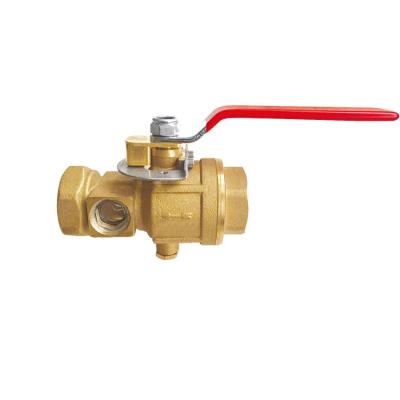 China Industrial Factory 1' High Quality Brass Tapped Valve For Pressure Gauge Outlet Fire Fighting Equipment Test&Drain Valve for sale