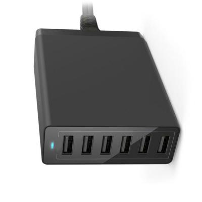 China Mobile phone charger 6 port new product wall plug 60w 3.0 dc ac dc 6 port usb mobile phone fast charger for sale