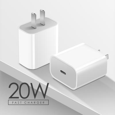 China New Arrival 20W Mini Size USB-C Mobile Phone Charger 20W PD Fast Charging Wall Charger For iPhone 12 for sale