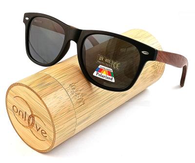 China 2021 Polarized Bamboo Sunglasses Fashion Sun Glasses Frame Bamboo Plastic Wooden Temple Sun Glasses for sale