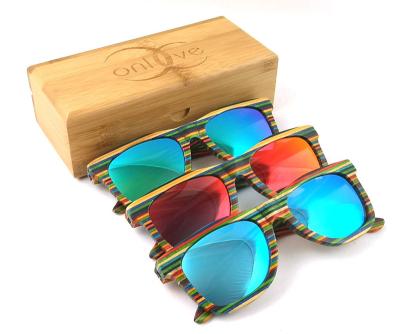 China Bamboo Sunglasses Rainbow Bamboo Sunglasses for sale