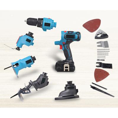 China Newest DIY 5 In Box Plastic Power Tools 1 Set Kit Electric Drill Jigsaw Sander Reciprocating Oscillating Combo Saw Tool Kit for sale