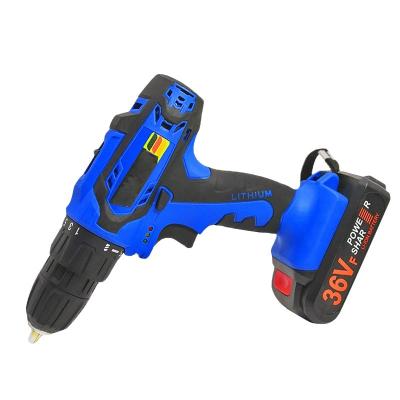 China Hot Sales 36V 200*190*50mm Electric Drill Li-Lon 2.0Ah Lithium Battery Two Speed ​​Charging Cordless Electric Power Drill for sale