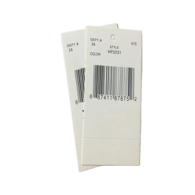 China Recyled Apparel Price Tag For Clothing Clean Logo Apparel Printing Paper Hang Tags for sale