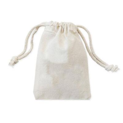 China Custom Logo Printed Cotton Linen Jewelry Packaging Bag Cotton Drawstring Pouch Jewelry Gift Small for sale